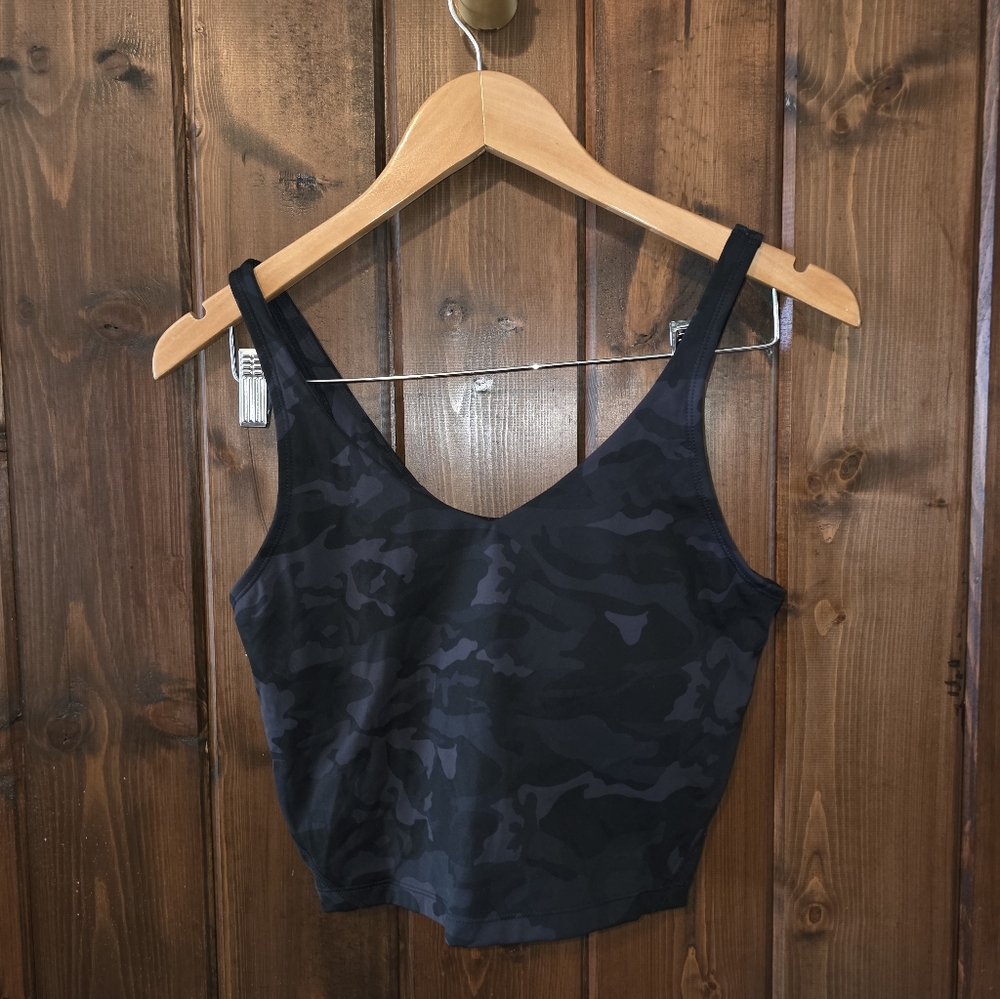 Camo Black Athletic Crop Top